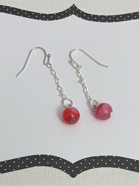 NEW Pink Jade crystal earrings